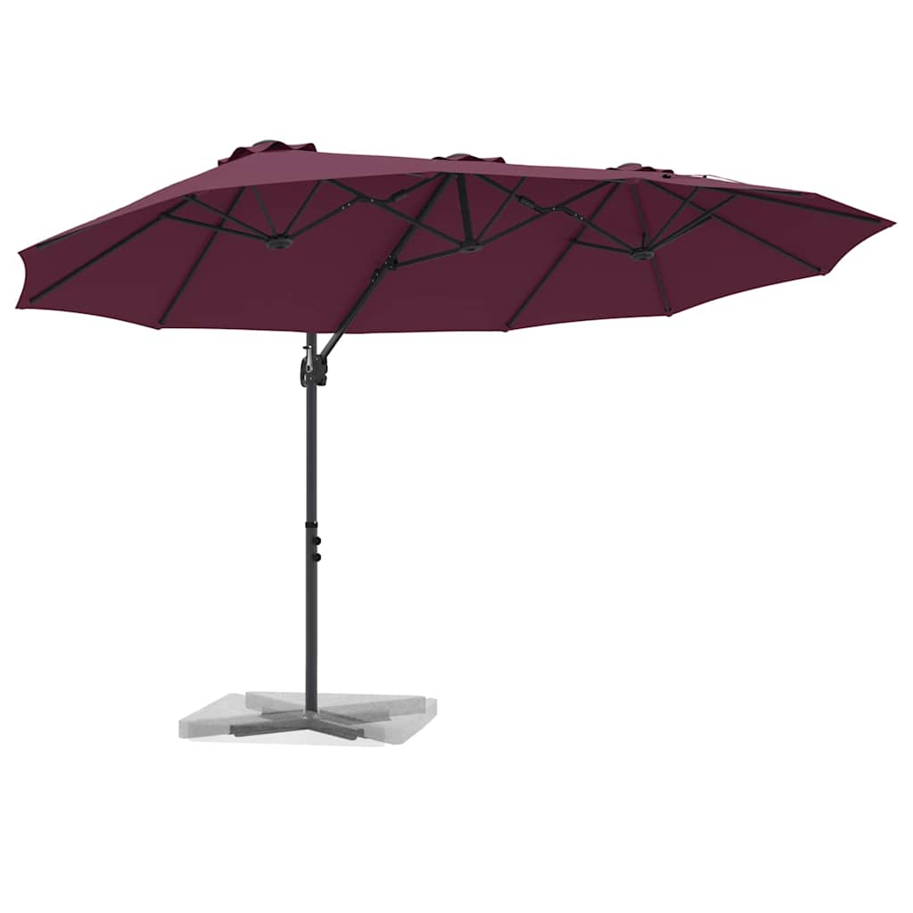 Garten-Kantilever-Pergola Bordeauxrot 372 x 198 x 243 cm