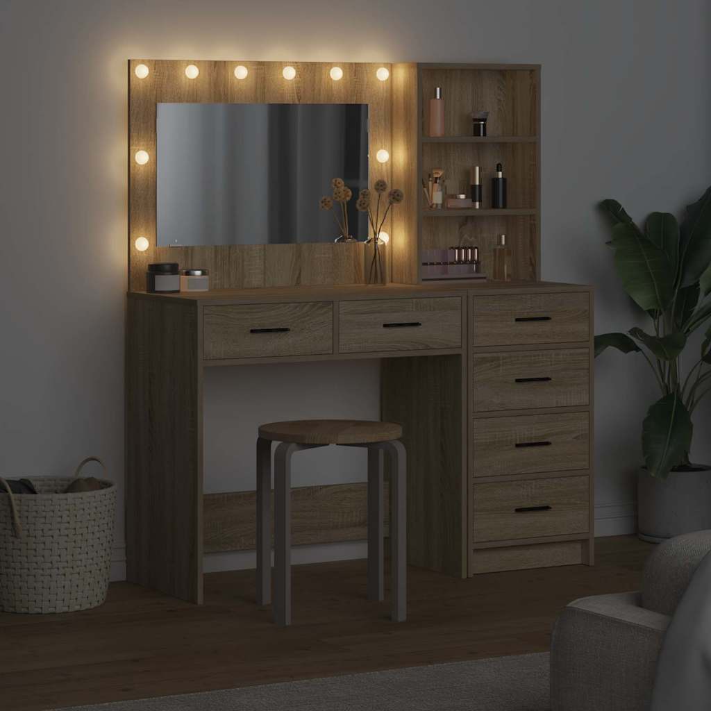 Schminktisch mit Regal Braun 78,5 x 41 x 135 cm Holzwerkstoff