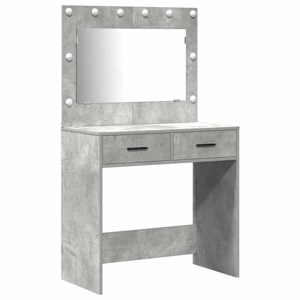Schminktisch mit Regal Grau 78,5 x 41 x 135 cm Holzwerkstoff