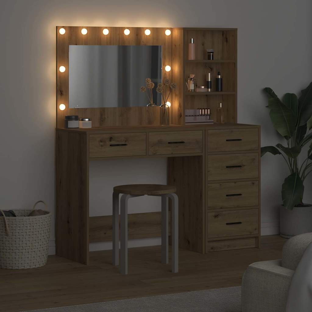 Schminktisch mit Regal Braun 78,5 x 41 x 135 cm Holzwerkstoff
