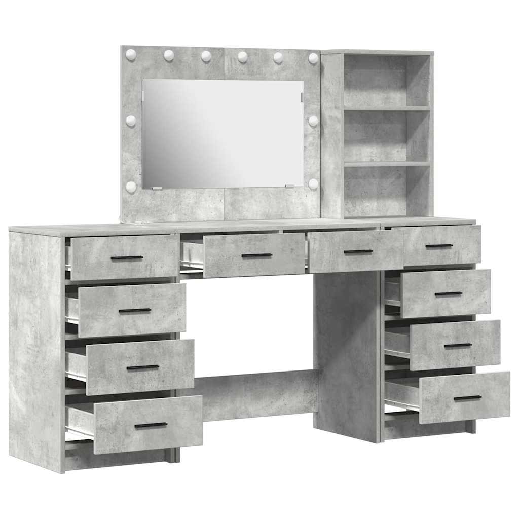 Schminktisch 3 pcs Grau 40 x 41 x 135 cm Holzwerkstoff
