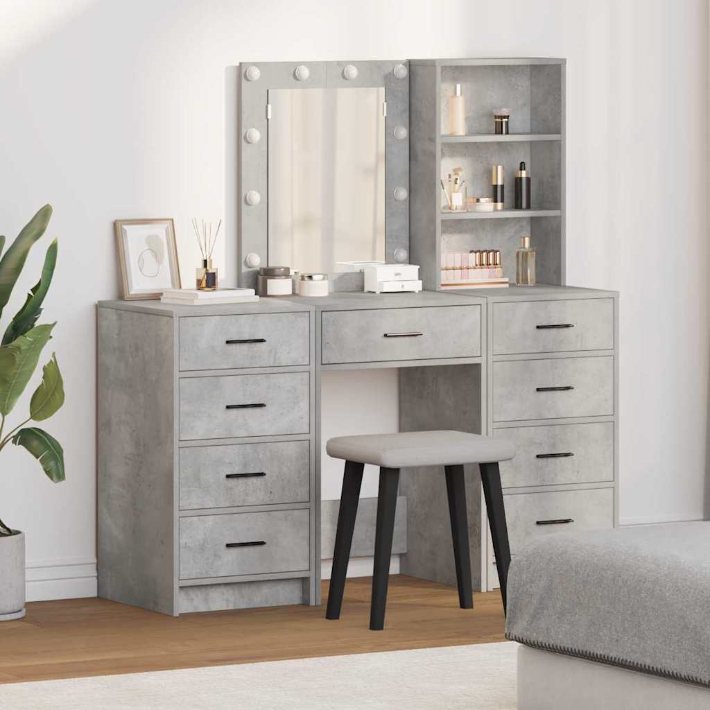 Schminktisch 3 pcs Grau 40 x 41 x 135 cm Holzwerkstoff