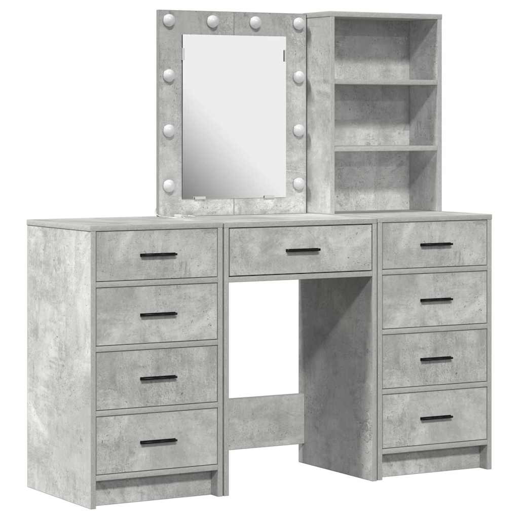 Schminktisch 3 pcs Grau 40 x 41 x 135 cm Holzwerkstoff