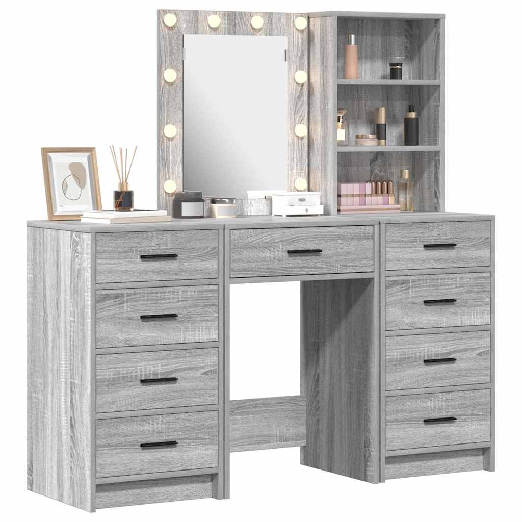 Schminktisch 3 pcs Grau 40 x 41 x 135 cm Holzwerkstoff