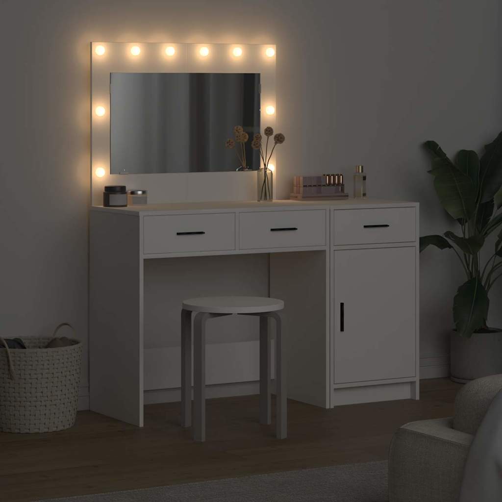 Schminktisch mit Tür 2 pcs Weiß 40 x 41 x 75 cm Holzwerkstoff