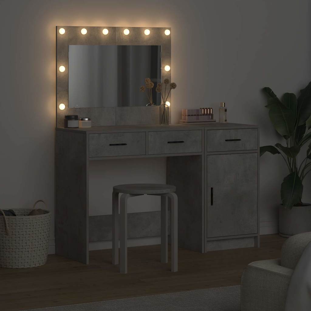 Schminktisch mit Tür 2 pcs Grau 40 x 41 x 75 cm Holzwerkstoff