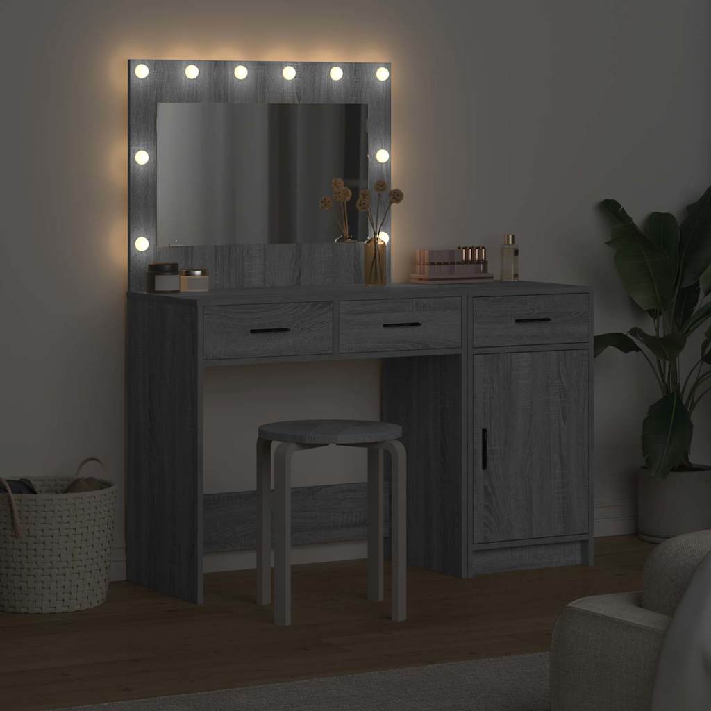 Schminktisch mit Tür 2 pcs Grau 40 x 41 x 75 cm Holzwerkstoff