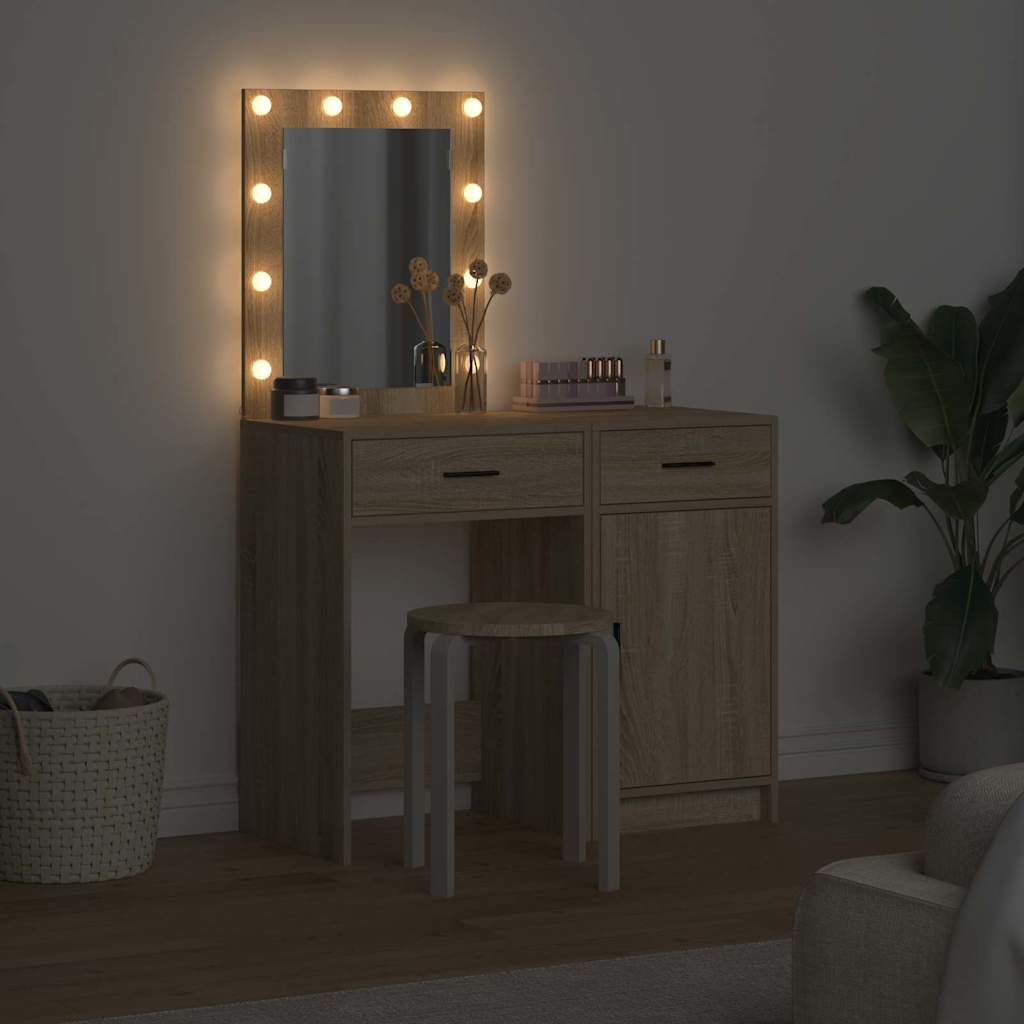 Schminktisch mit Tür 2 pcs Braun 50 x 41 x 135 cm Holzwerkstoff