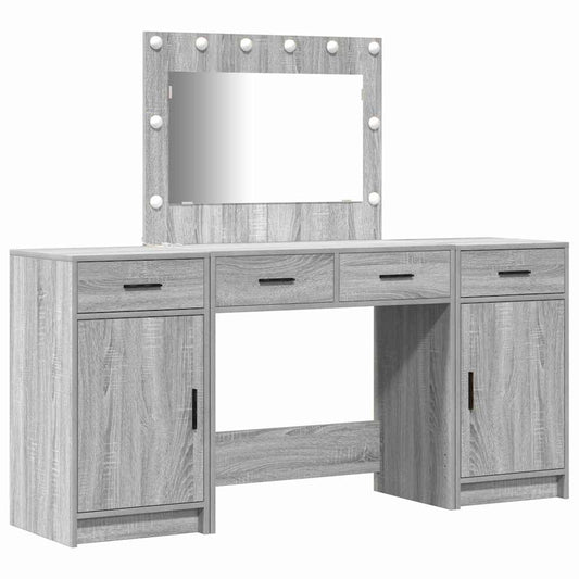 Schminktisch mit Tür 3 pcs Grau 40 x 41 x 75 cm Holzwerkstoff