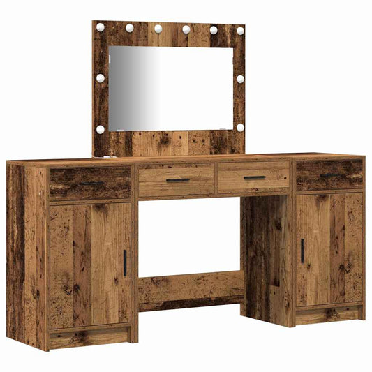 Schminktisch mit Tür 3 pcs Braun 40 x 41 x 75 cm Holzwerkstoff