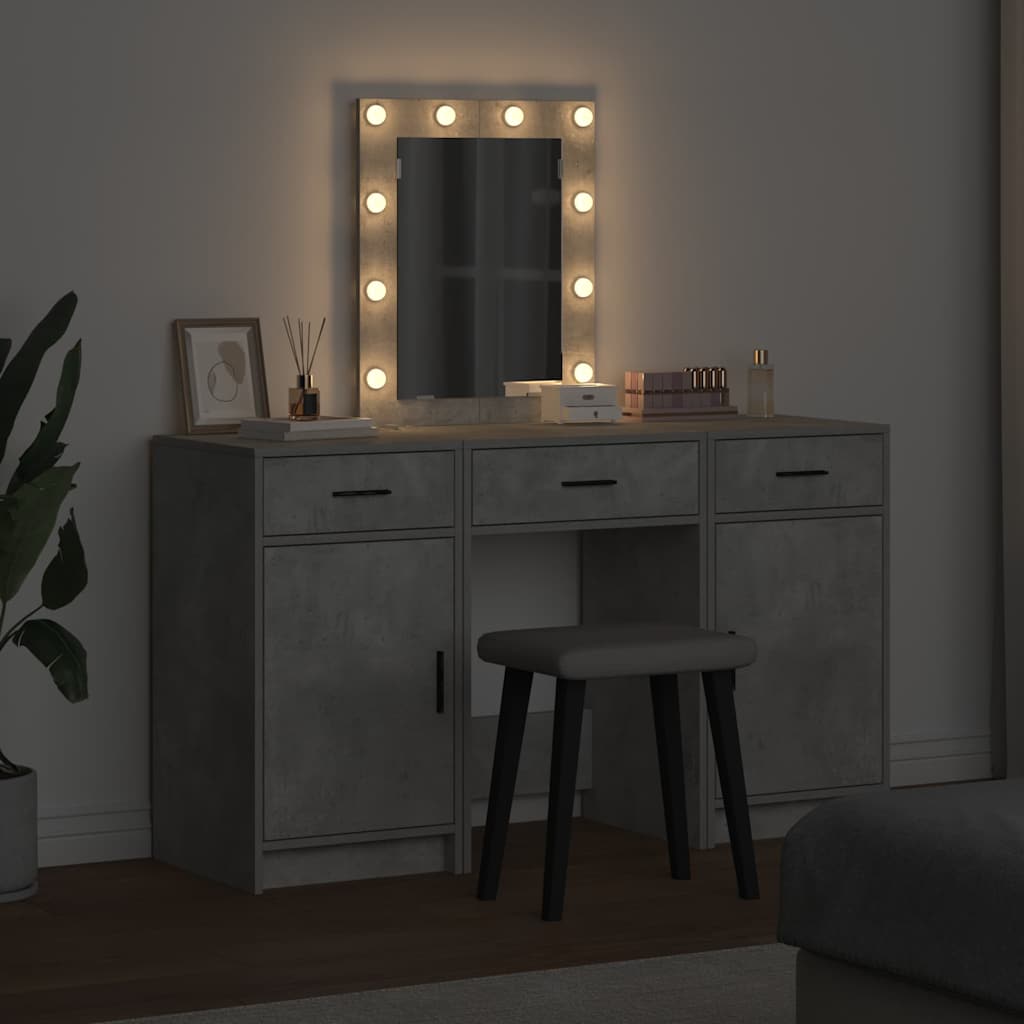 Schminktisch mit Schubladen Grau 50 x 41 x 135 cm Holzwerkstoff