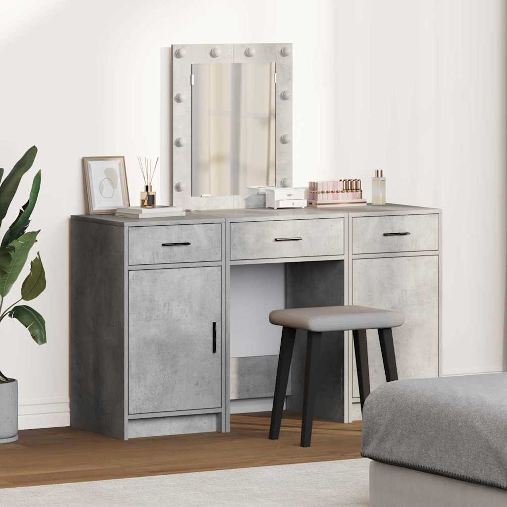 Schminktisch mit Schubladen Grau 50 x 41 x 135 cm Holzwerkstoff