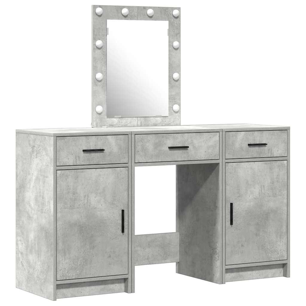 Schminktisch mit Schubladen Grau 50 x 41 x 135 cm Holzwerkstoff