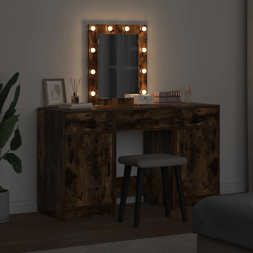 Schminktisch mit Speicher Braun 50 x 41 x 135 cm Holzwerkstoff