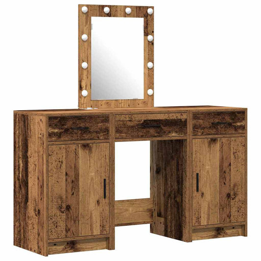 Schminktisch mit Speicher Braun 50 x 41 x 135 cm Holzwerkstoff