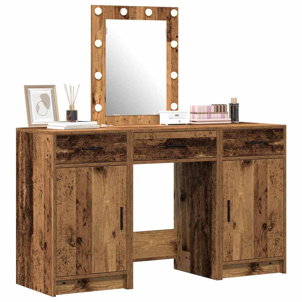 Schminktisch mit Speicher Braun 50 x 41 x 135 cm Holzwerkstoff