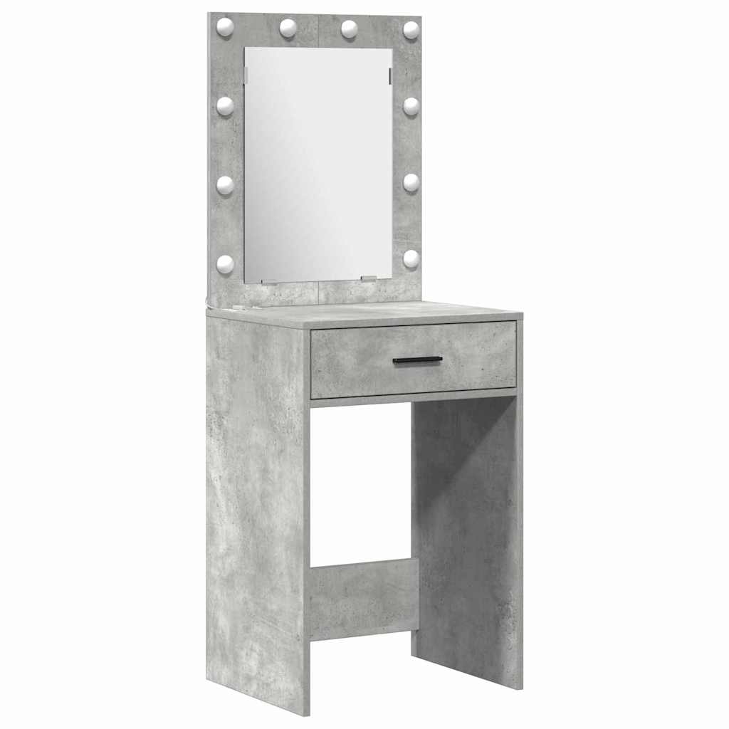 Schminktisch Set mit Regal 2 pcs Beton Grau 50 x 41 x 135 cm