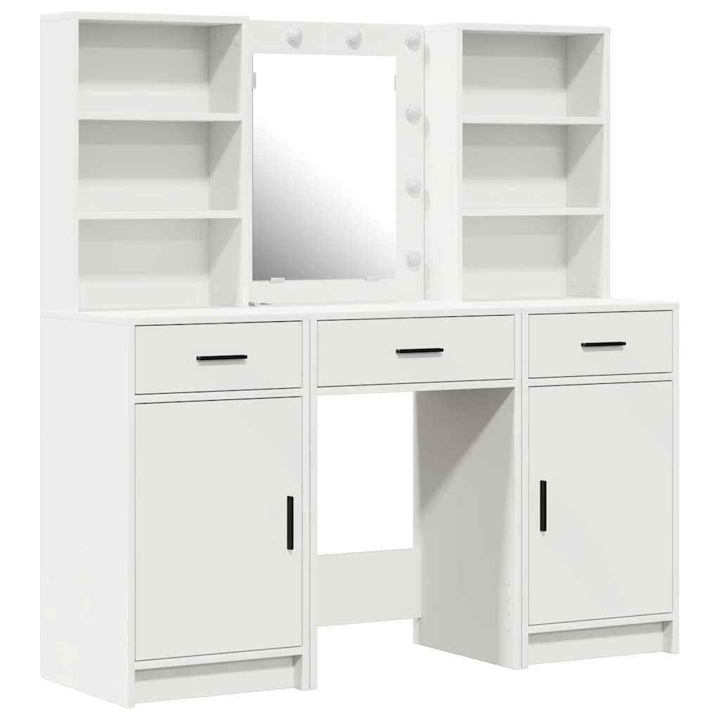Schminktisch Set 3 pcs Weiß 50 x 41 x 135 cm Holzwerkstoff