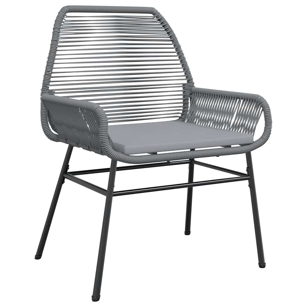 5-tlg. Garten-Essgruppe mit Kissen Grau Poly Rattan Glas