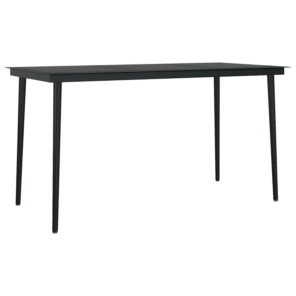 5-tlg. Garten-Essgruppe mit Kissen Schwarz Poly Rattan Glas