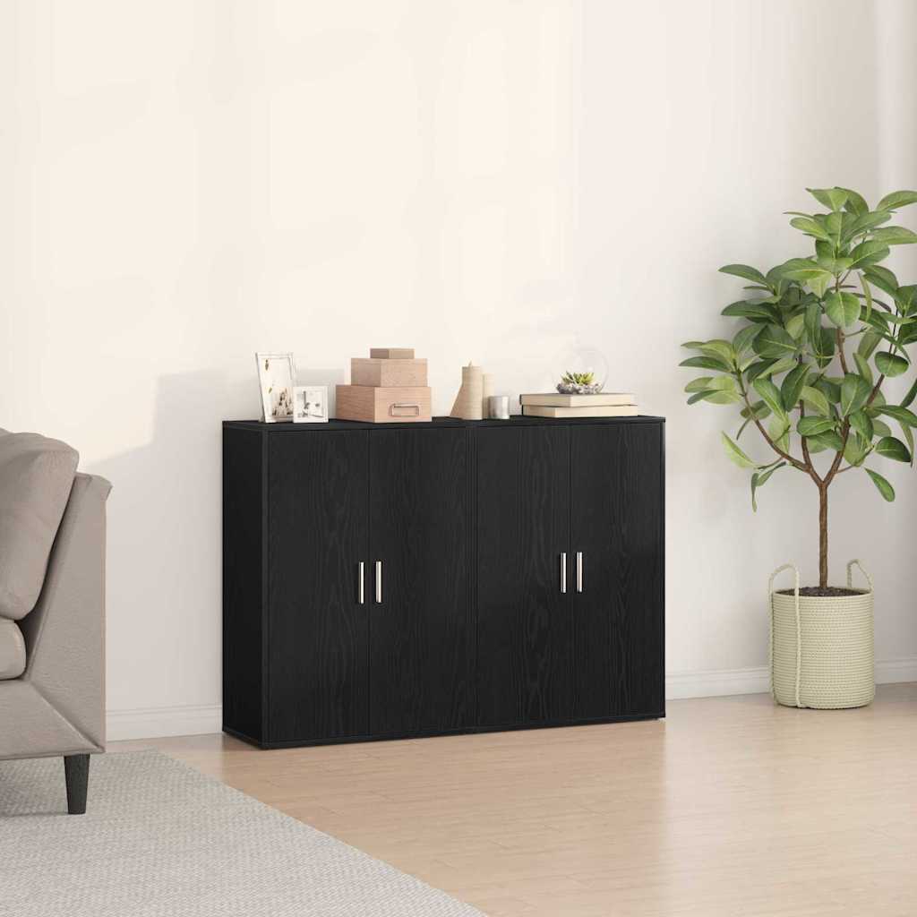 Sideboard Schwarz Eichen-Optik 60 x 31 x 84 cm Holzwerkstoff