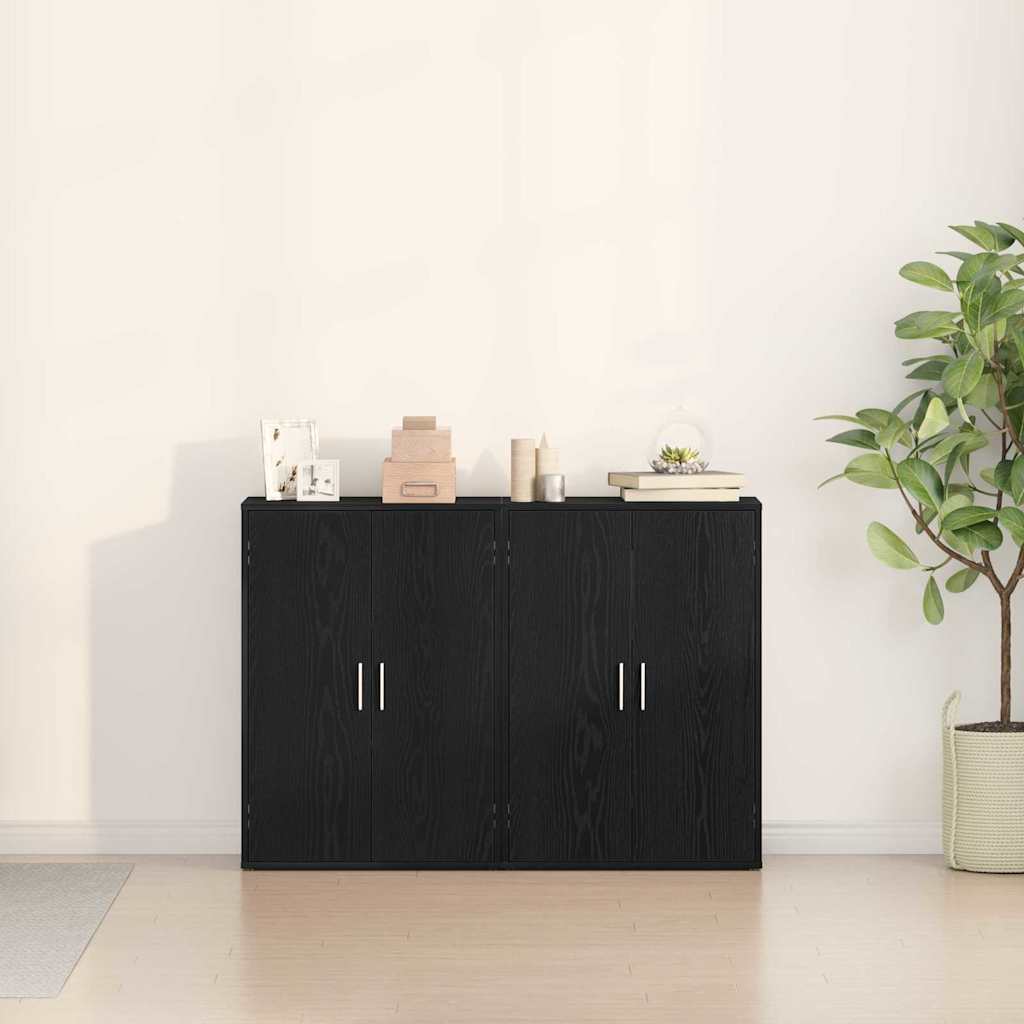 Sideboard Schwarz Eichen-Optik 60 x 31 x 84 cm Holzwerkstoff