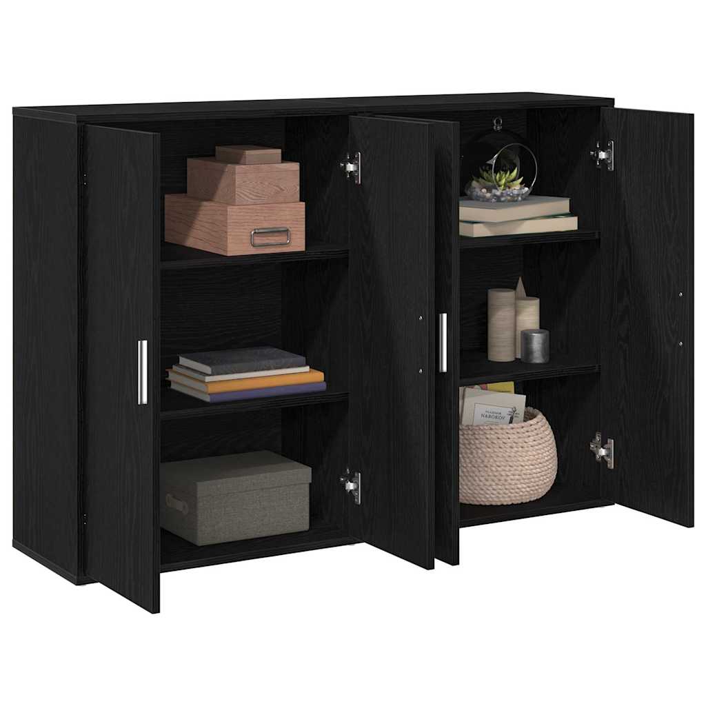 Sideboard Schwarz Eichen-Optik 60 x 31 x 84 cm Holzwerkstoff