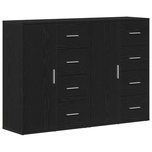 Sideboards 2 pcs Schwarz Eichen-Optik 60 x 31 x 84 cm