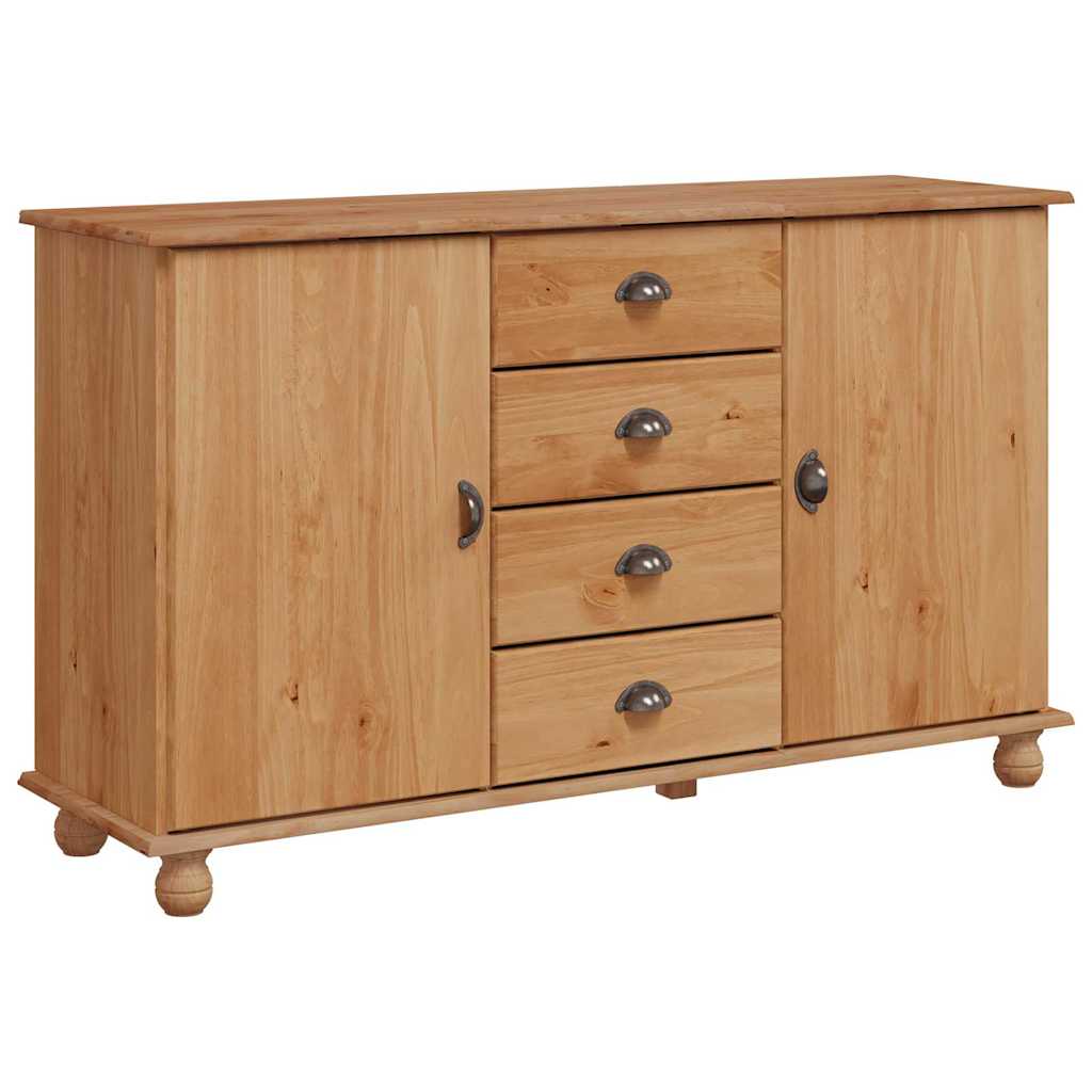 Sideboard ASKIM Braun 133,5 x 40 x 79 cm Massivholz Kiefer