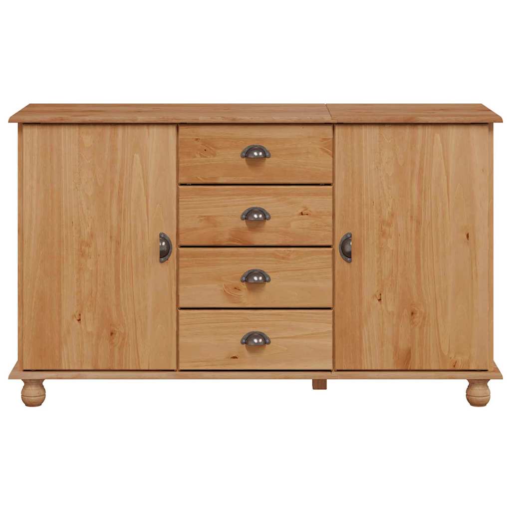 Sideboard ASKIM Braun 133,5 x 40 x 79 cm Massivholz Kiefer