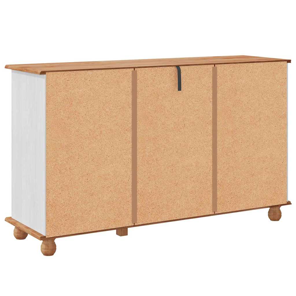 Sideboard ASKIM Weiß 133,5 x 40 x 79 cm Massivholz Kiefer
