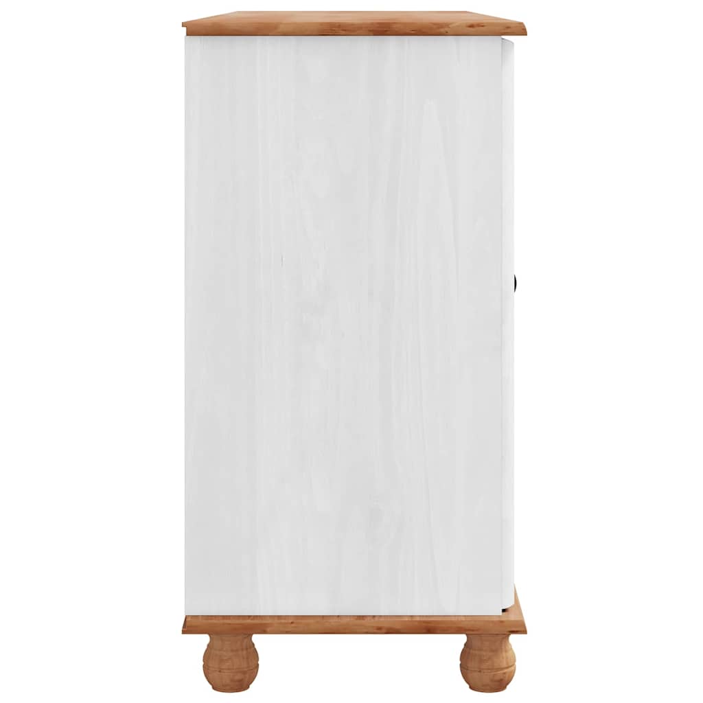 Sideboard ASKIM Weiß 133,5 x 40 x 79 cm Massivholz Kiefer