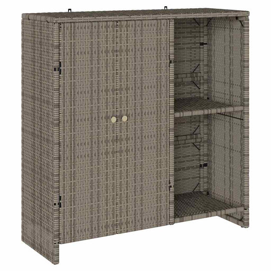 Badschrank mit Speicher mit Tür Grau 100 x 36 x 102 cm Rattan