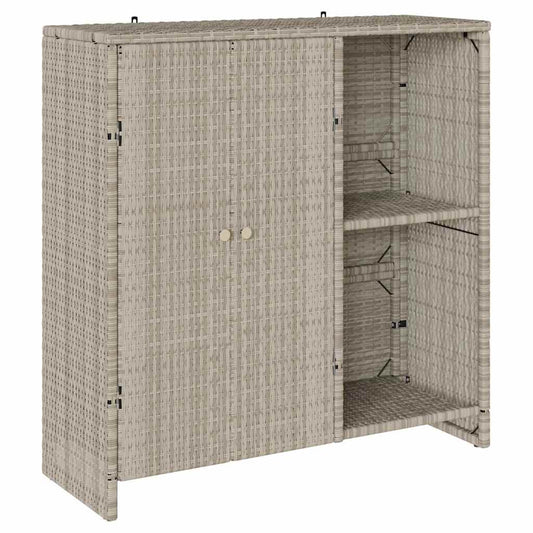 Badschrank mit Speicher Hellgrau 100 x 36 x 102 cm Rattan