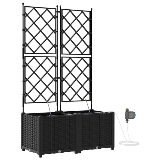 Gartenpflanzer Schwarz 80 x 40 x 142 cm Stahl