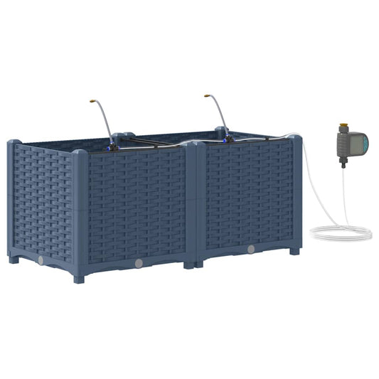 Gartenpflanzer Grau 80 x 40 x 37.5 cm Stahl