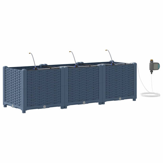 Gartenpflanzer Grau 120 x 40 x 37.5 cm Stahl