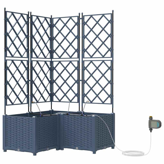 Gartenpflanzer Grau 80 x 80 x 142 cm Stahl