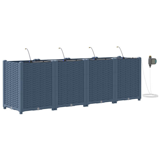 Gartenpflanzer Grau 160 x 40 x 52 cm Stahl