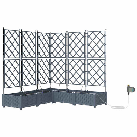 Gartenpflanzer Hellgrau 120 x 120 x 126 cm Stahl