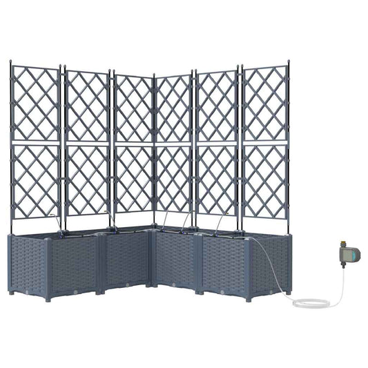 Gartenpflanzer Hellgrau 120 x 120 x 142 cm Stahl