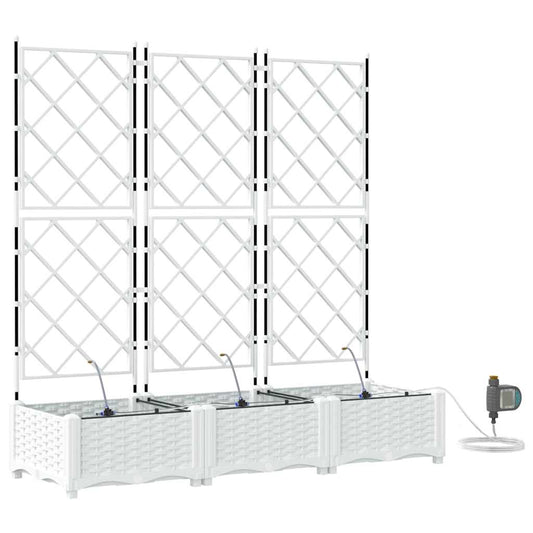 Gartenpflanzer Weiß 120 x 40 x 126 cm Stahl