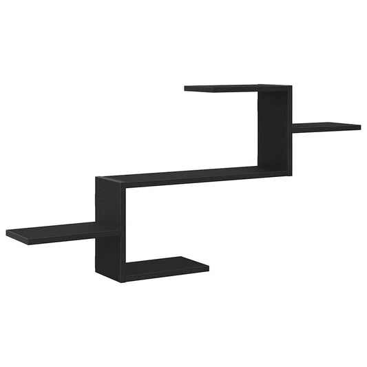 Wandregal Schwarz Eichen-Optik 104x15x49 cm Holzwerkstoff