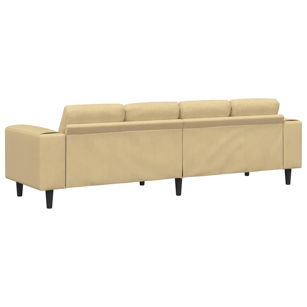 Stoffsofa mit Kissen Grau-Grün 208 cm Cordstoff