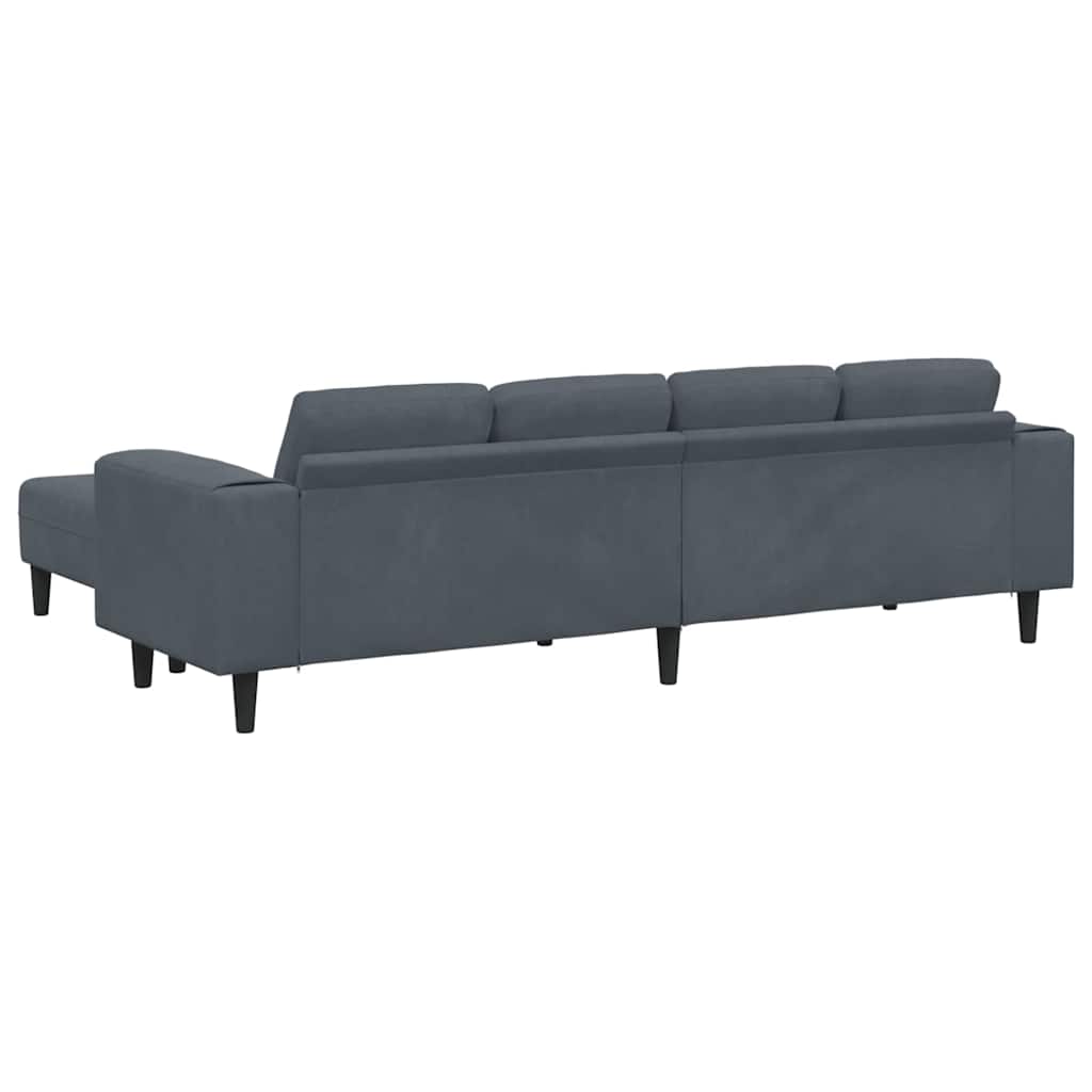Sofa Set Dunkelgrau Samt