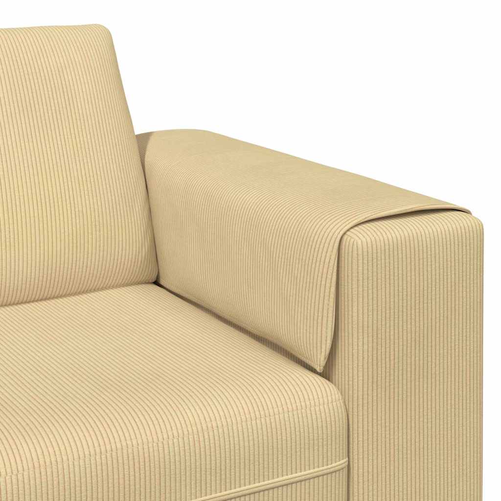 Stoffsofa mit Kissen Grau-Grün Cordstoff