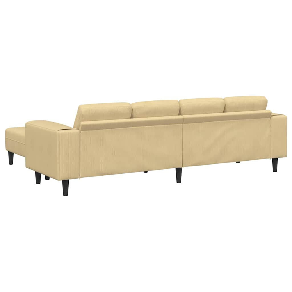 Stoffsofa mit Kissen Grau-Grün Cordstoff
