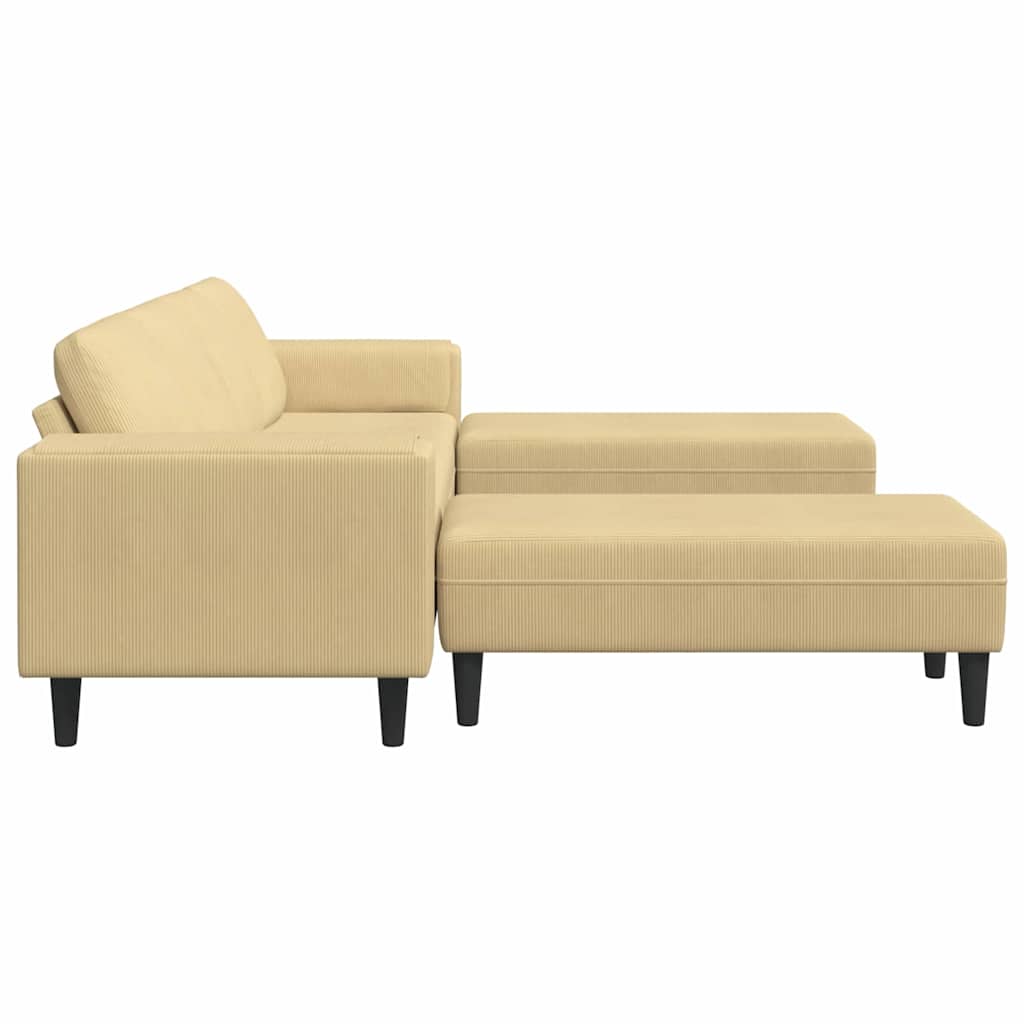 Stoffsofa mit Kissen Grau-Grün Cordstoff