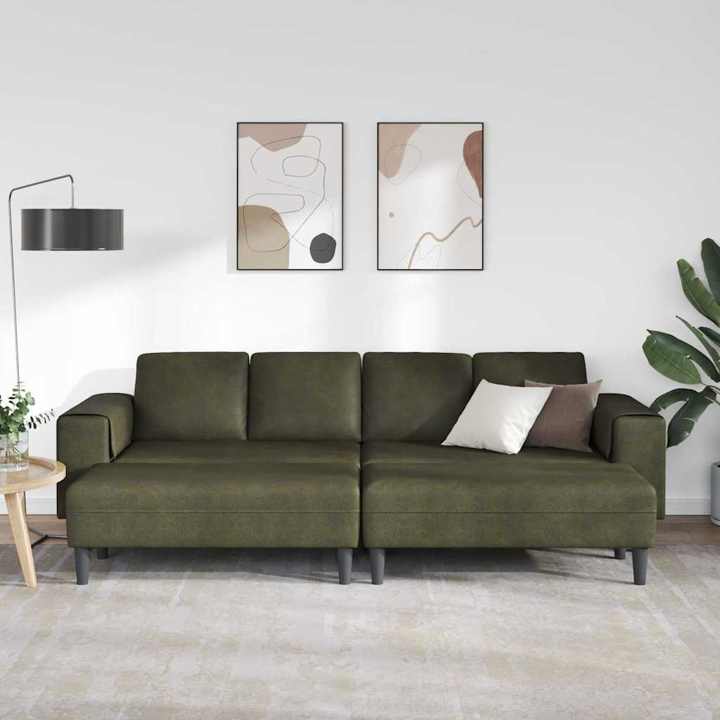 Sofa Set Armeegrün Faux Wildleder