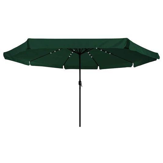 Gartenparasol Grün und Schwarz 395 x 395 x 245 cm